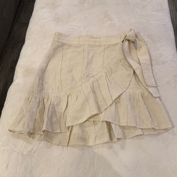 A.L.C Hampton Wrap Ruffle Mini Skirt in White Midnight45305 - Picture 3 of 11